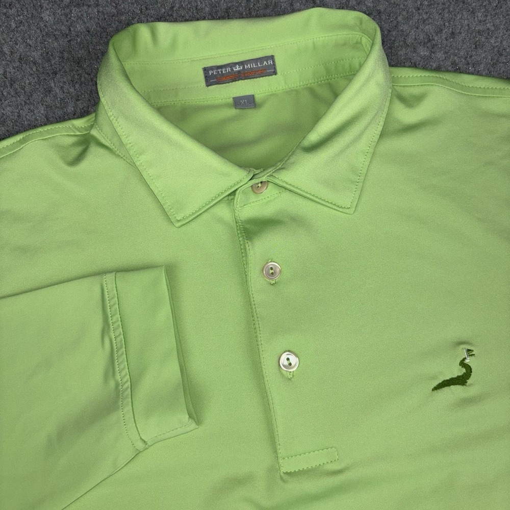 Peter Millar Summer Comfort Polo Shirt Men's XL Green Performance Golf Stretch